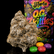 Obal Herbz O.G. Zkittles s černým pozadím a duhově barevným designem