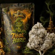 Balení Herbz Thai Haze s barevným designem inspirovaným haze